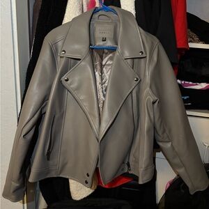 Blank NYC Grey Leather Jacket